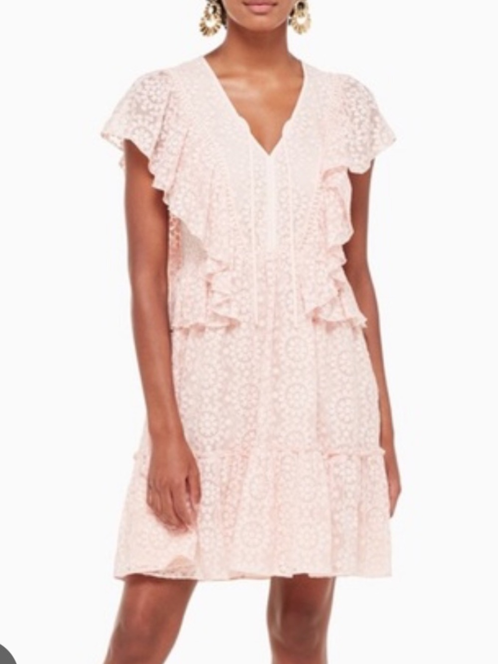 Kate Spade By The Pool Embroidered Chiffon Dress